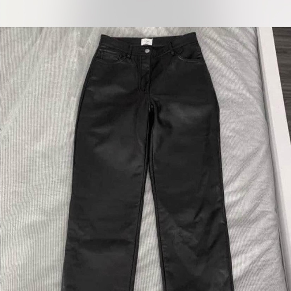 Aritzia Wilfred Vegan Leather Black Melina pant